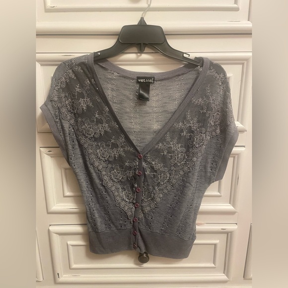 Wet Seal Tops - **Buy 4 Get 1 Free. $5 items only!  Gray Blouse.